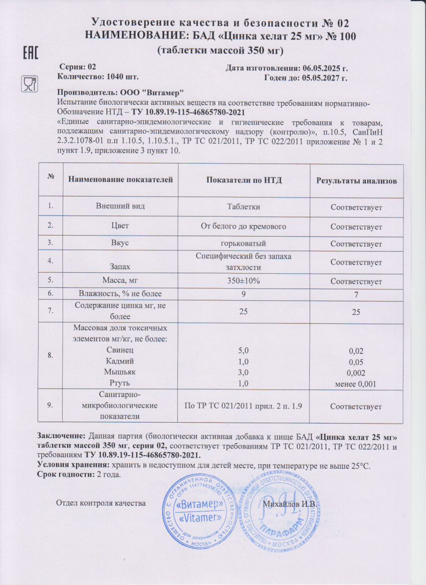 Паспорт №052025